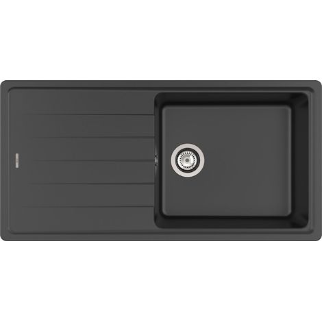 Fregadero reversible de una cubeta de QUARZEX® - ROCA Color: Negro - Medidas: 1000x500x180 mm (1/2)