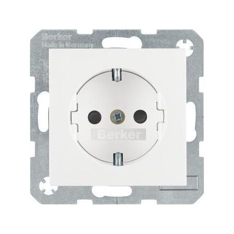 Berker Steckdose SCHUKO mit erhöhtem Berührungs schutz S.1 polarweiß, glänzend 47238989 (1/5)