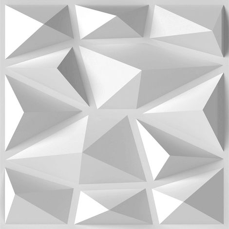 Panneaux muraux 3D blancs en PVC avec motif diamant, autocollants et découpables, pour salon, chambre et bureau (1/5)