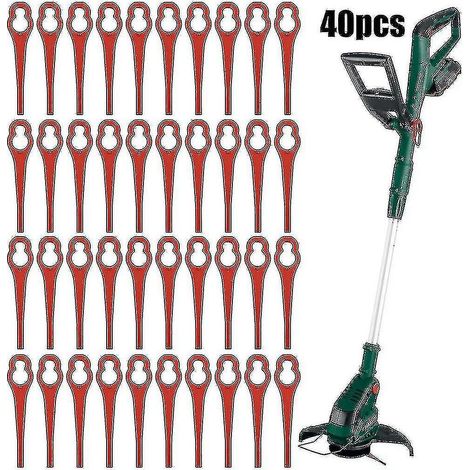 Crea – Lot de 40 lames de rechange pour coupe-bordure Parkside PRTA 20-LiA1 – Lames en plastique 85mm – Diamètre trou 7/12mm – Performance optimale