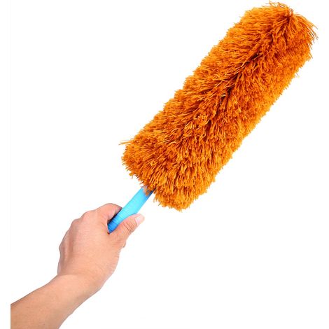Plumeau bleu, non pelucheux, flexible, rétractable, lavable et antistatique pour voitures familiales. (1/4)