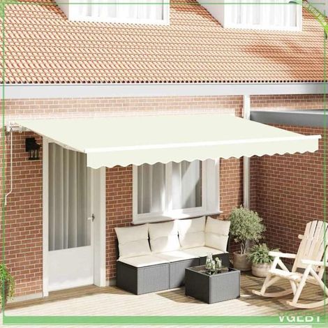 Auvent rétractable - FAF7291712447518 - Crème - Polyester & aluminium - 400 x 200 cm (1/5)