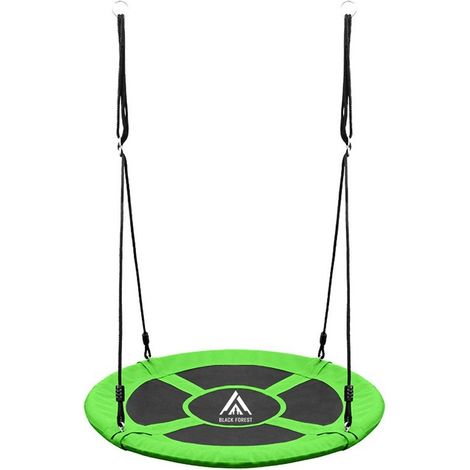 Extralink Altalena a nido - Altalena regolabile per bambini, diametro 100 cm, portata  fino a 150 kg, con bordi imbottiti e corde resistenti, per interni ed esterni, verde