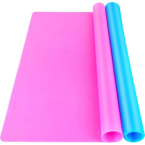 Tapis En Silicone - 40 X 30 Cm - Pour Moules De Bijouterie Et Arts Creatifs - Non Adherent Antidérapant Résistant à La Chaleur - Lot De 2 (1/5)