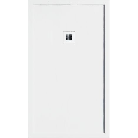 Receveur de douche 100 x 120 cm extra plat blanc en résine minérale SARIN Couleur du receveur