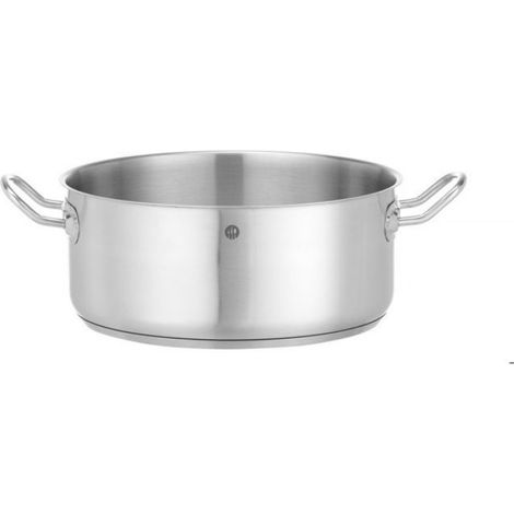 Faitout Sans Couvercle - Fond Capsulé Aluminium Acier Inoxydable - Compatible Induction - Dimensions L398 x l120 x P29 mm - Gris (1/3)