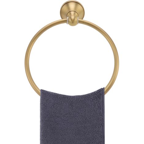 Porte-serviettes mural en laiton, anneaux porte-serviettes style antique, accessoires de salle de bain (1/5)