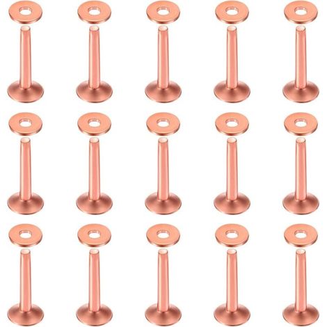 Lot de 50 rivets et fraises en cuivre de 10 × 3,3 × 19 mm pour ceintures, portefeuilles, colliers, produits en cuir, loisirs créatifs (1/4)