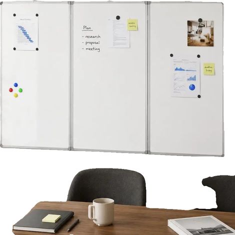 Whiteboard, faltbares Design, glatte Schreibfläche, armeegrün (1/2)