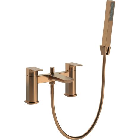 Signature Glide Bath Shower Mixer Tap with Shower Kit and Bracket - Brushed Bronze (1/2)