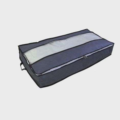 Pc Sac De Rangement Sous Lit , Rangement Sous Lit Grande Non-Tisse Pliable, Couvertures Oreillers Jouets Vêtements (100x 50 X 18 Cm), Gris (1/5)