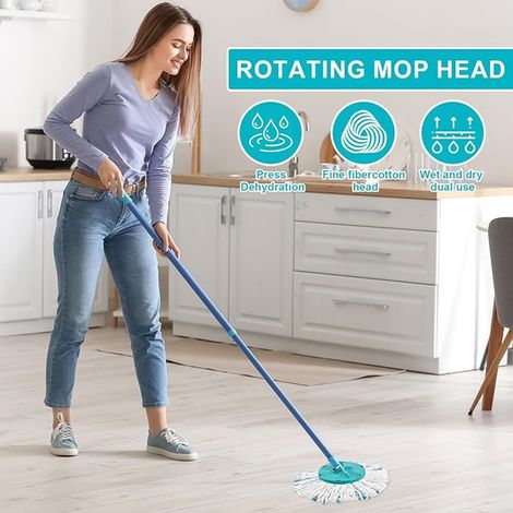 Replacement Heads Microfibre Mops, Clean Twist Disc Mop Micro Kit, Replacement Head, Floor Washing (1/3)