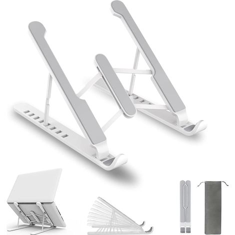 support Ordinateur Portable, Support Pc Portable 8 Niveaux Rglables, Laptop Stand En Plastique & Silicone Antidrapant & Alliage D'aluminium, Comp (1/5)
