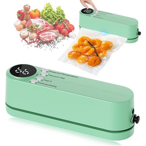 TrAdE Shop Traesio - Mini Sigillatore Per Sottovuoto 7in1 Portatile 3 Velocità Ricaricabile Con 5 Sacchetti - (1/5)