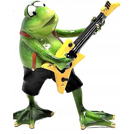 Lustige Dekofigur: Grüner Frosch mit Gitarre – das perfekte Geschenk für Musiker (1/5)