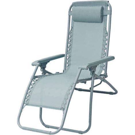 TRADE SHOP - Sedia Sdraio In Textilene Pieghevole Reclinabile Con Poggiatesta Da Giardino Colorata - Navy (1/2)