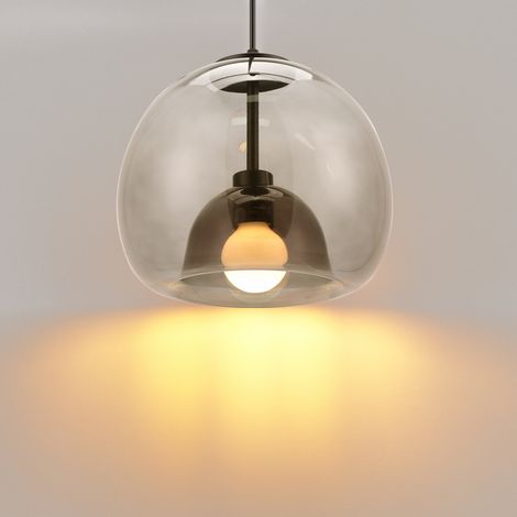 Axhup – Lustre suspension 3 lumières en verre – Abat-jour transparent doré – Culot E27 – Design industriel moderne pour salon et cuisine