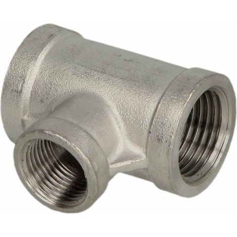 Té réduit en inox F1 1/2 x F1/2 x F1 1/2
