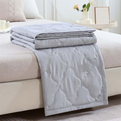 Couette Été - 100 x 150 cm - Coton Lavé 98 % - Élasthanne 2 % - Ventilation Naturelle - Vert Menthe - 1 Pièce (1/5)