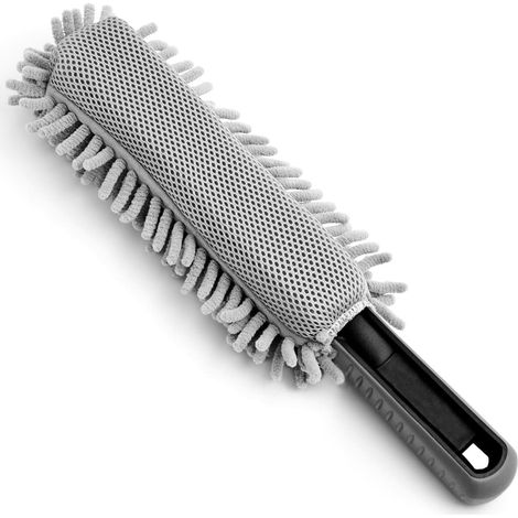 Rim cleaning brush 34cm chenille bristles rubber handle