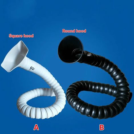 (Capuchon rond noir - Chine continentale - Diamètre 50 mm) Conduit d'extraction de fumées flexible en POM pour bras d'extraction de fumées de soudage avec capot carré/rond (1/5)