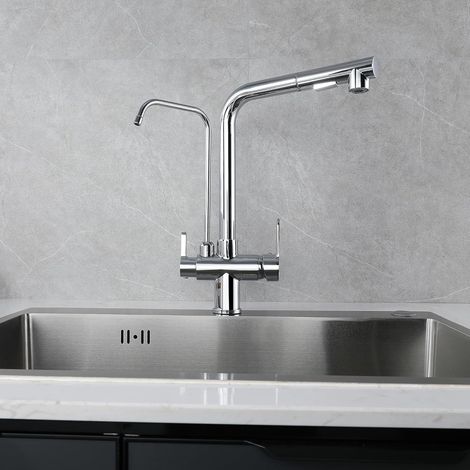 Robinet de cuisine à 3 voies avec douchette extractible