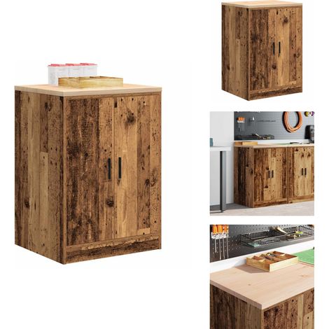 Armoire de rangement de garage vieux bois 60x51x85 cm bois pin - Armoire De Rangement De Garage - Armoires De Rangement De Garage - Armoire - Armoire De Garage (1/5)
