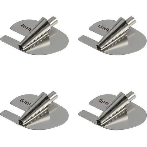 Set di 4 piedini per orlo arrotolato in acciaio inox per macchine da cucire, compatibili con vari modelli, ideali per orli precisi e professionali. (1/4)