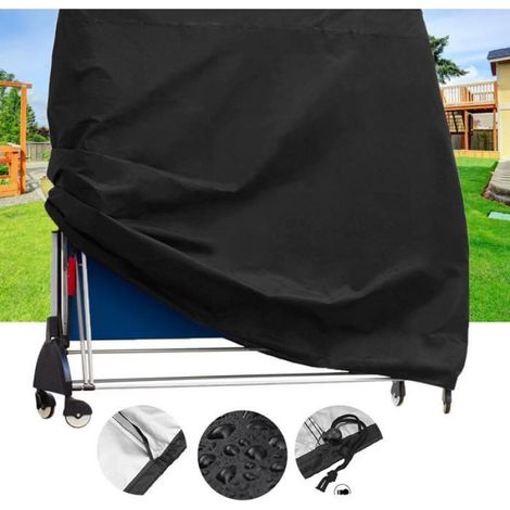 Housse Pour Table De Ping-Pong - Tissu Oxford 210D - Imperméable Et Résistant Aux UV - 185 X 165 X 70 Cm - 1 Pièce (1/4)