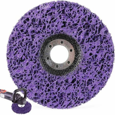 Disques de Nettoyage, Disques Pour Meuleuse d'Angle 125 mm Disque de Nettoyage Préliminaire Poly Strip Roue Disques pour Meuleuse d'Angle, 125X 22 mm(Violet) (1/4)