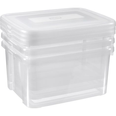 CURVER 17193963980 Caja, 3 Unidades, 25 L, plástico, Transparente, 44,8 x 34,5 x 35 cm (1/5)