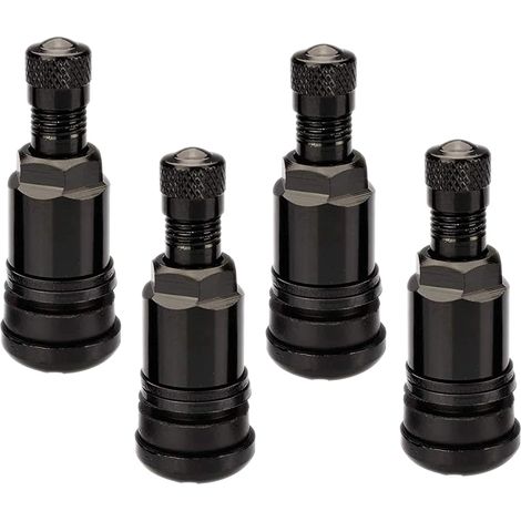 4 Pièces de Noir Valve Pneu Voiture pour Jantes en Aluminium Universelles, Valves Noir, Valve Moto de Pneus en Métal Valves pour Pneus de Voiture, Robustes et Durables (1/5)