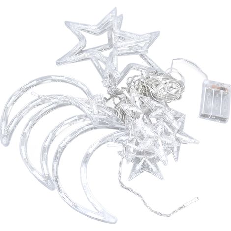 Guirlande Lumineuse Rideau Star Moon - 126 LED, 2 Modes, Batteries AA