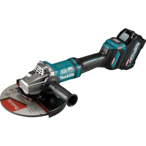 Makita Akku-Winkelschleifer GA038GT201, 40 V, incl. 2x Akku XGT 5 Ah, Schnellladegerät, Zubehör, Transportkoffer