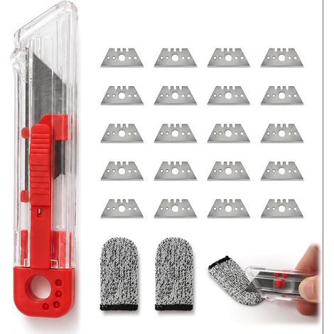 Lames Cutter Trapézoïdales 52mm, avec Doigtiers Anti-Coupure et , de Rechange pour Tapis Carton Artisanat (1/5)