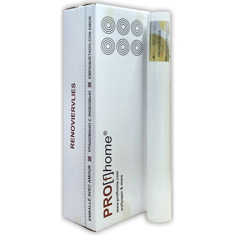 Revêtement non-tissé de lissage 150 g Profhome 399-155 intissé de rénovation surface lisse blanc Papier peint intissé blanc 6 rouleaux 150 m2