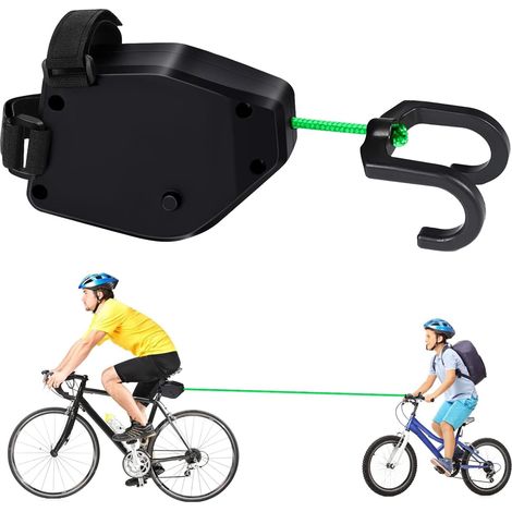 Corde de Remorquage de Vélo Rétractable 2.5M,Barre Traction Velo Enfant 500 lbs,Câble de Traction,Corde de Traction pour Enfants,Corde de Traction pour VTT (1/4)