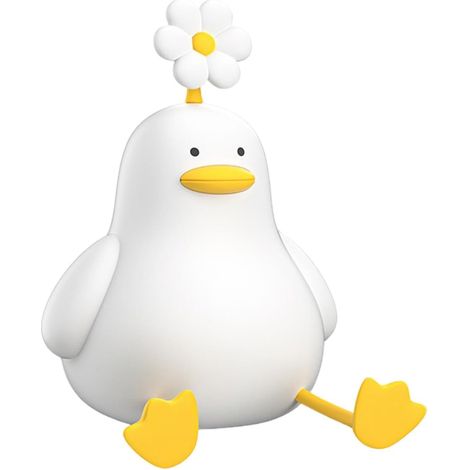 Veilleuse Canard Fleuri, Lampe LED en Silicone, 11 x 15 cm. Lampe canard mignonne avec fonction de réglage de l'intensité lumineuse, veilleuse canard pour chambre d'enfant. Éclairage canard en silicon (1/5)