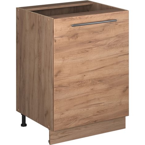 Mobiletto base cucina Fame-Line, Rovere dorato/Rovere dorato, 60 cm 1 anta senza piano di lavoro, Vicco (1/5)