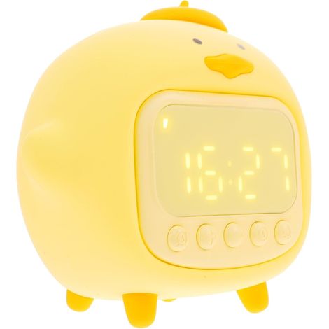 Réveil Lumineux LED en Silicone Jaune Veilleuse Mode Nuit et (1/5)