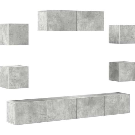 Maison Exclusive - Set de muebles de TV 7 pzas madera contrachapa (1/5)