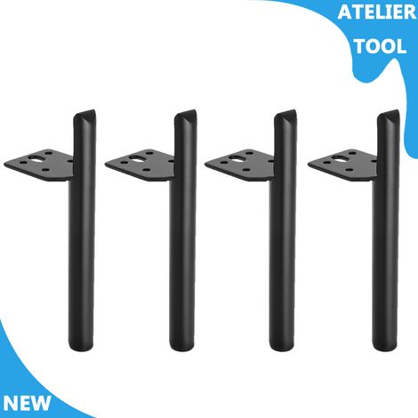 ATELIER 4pcs 18cm/7.09in Meubles pieds acier laminé à froid bricolage pieds de table en métal pour canapé table basse télévision armoire lit (1/5)
