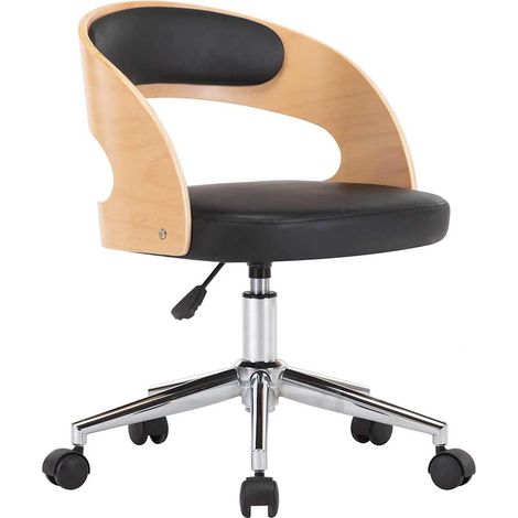 Maison Exclusive - Drehbarer Bürostuhl Schwarz Bugholz und Kunstl (1/5)