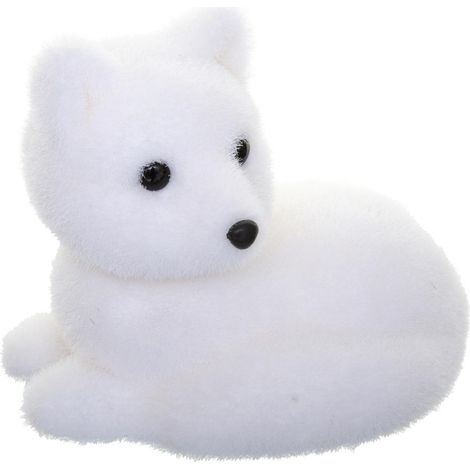 Déco de Noël Renard couché blanc floqué - Feeric Christmas