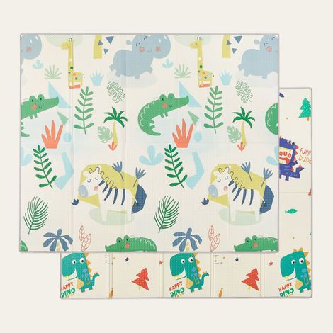 CASABEL Tapis d’Éveil Bébé 180×150 cm, Pliable, Motifs jungle