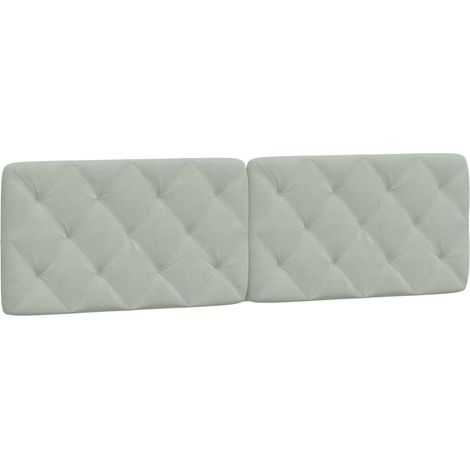Maison Exclusive - Cabecero de cama acolchado terciopelo gris cla