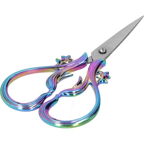 Retro Scissor Stainless Steel Craft Embroidery DIY Needle Art Work Sewing SuppliesMulticolor (1/5)