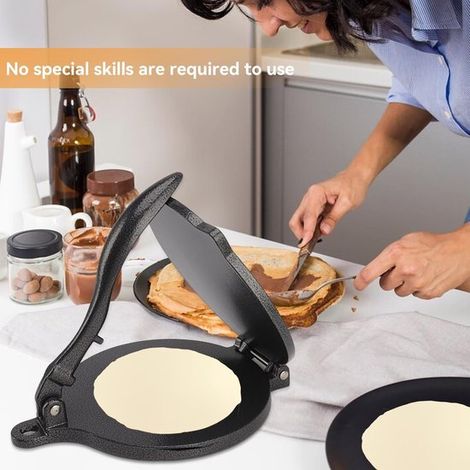 Dailygoods，Prensa para tortillas de 20 cm，Aluminio resistente，Segura e higiénica，Herramienta eficiente，Para empanadas chinas (1/4)