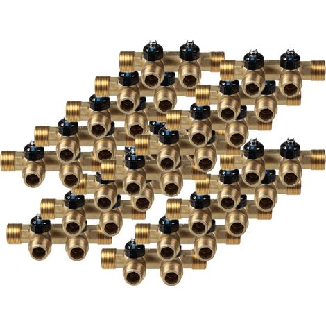 20 Collecteurs mini-vanne mâle 3/4" (20/27) - femelle 1/2" (15/21) - 2 piquages mâle 1/2" (15/21) - Arcanaute