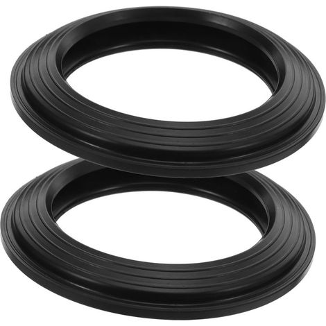 2 Pièces joint chasse d’eau wc cuvette, caoutchouc, Black (1/5)